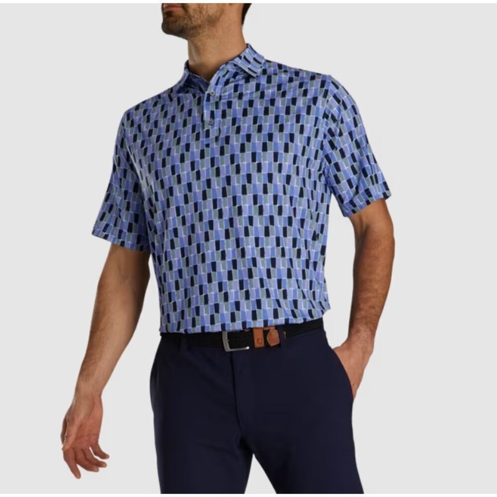 Footjoy Mens Painted Tile Isle Golf Polo Size L Casual Travel